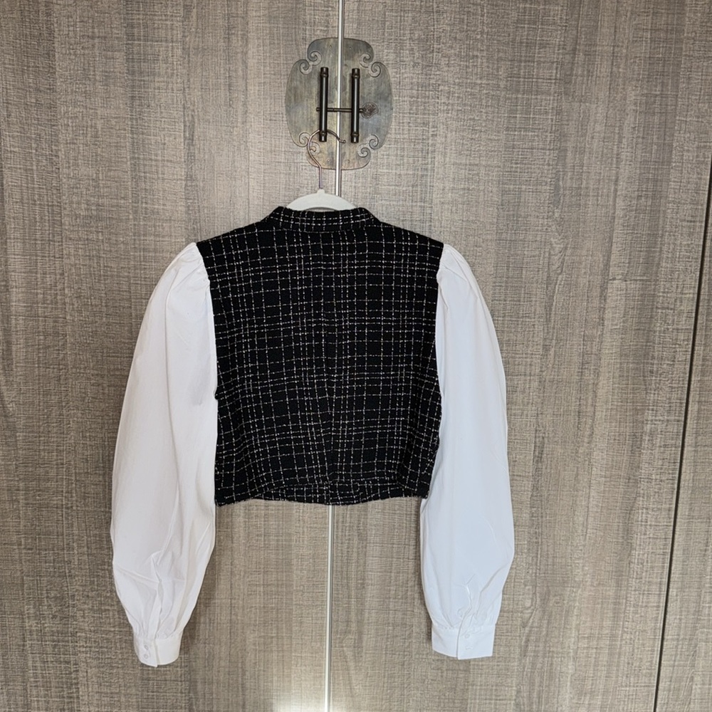 Zara Contrast Textured Check Shirt - Picture 11 of 15